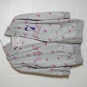 American Eagle 90's 3/4 Sleeve Zip-up Soft Fleece Lined Hoodie Sweatshirt Large